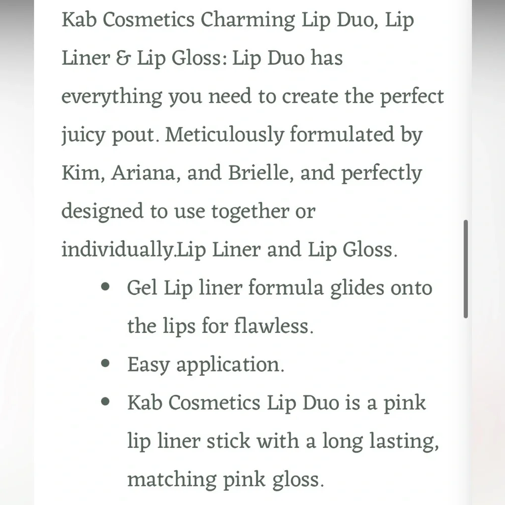 NEW KAB lip liner and lip gloss